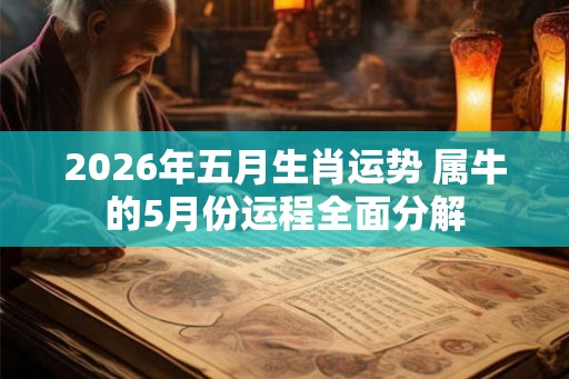 2026年五月生肖运势 属牛的5月份运程全面分解