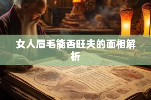 女人眉毛能否旺夫的面相解析