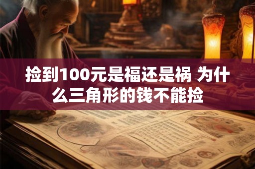 捡到100元是福还是祸 为什么三角形的钱不能捡