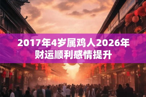 2017年4岁属鸡人2026年财运顺利感情提升