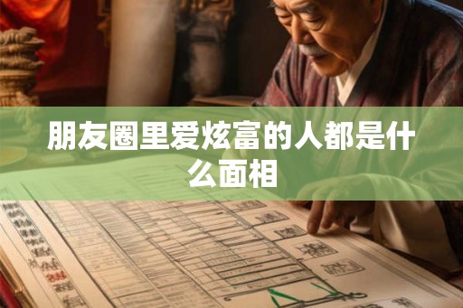 朋友圈里爱炫富的人都是什么面相