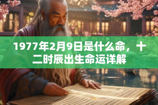 1977年2月9日是什么命，十二时辰出生命运详解
