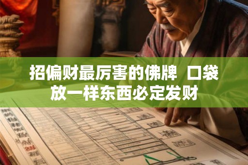 招偏财最厉害的佛牌  口袋放一样东西必定发财