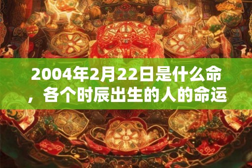 2004年2月22日是什么命，各个时辰出生的人的命运