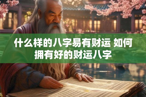 什么样的八字易有财运 如何拥有好的财运八字