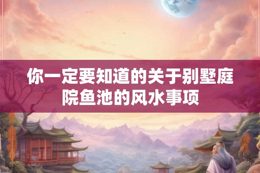 你一定要知道的关于别墅庭院鱼池的风水事项
