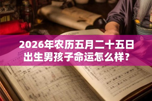 2026年农历五月二十五日出生男孩子命运怎么样？