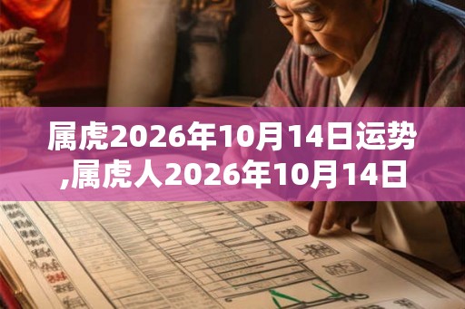 属虎2026年10月14日运势,属虎人2026年10月14日财运,生肖虎2026年10月14日运势