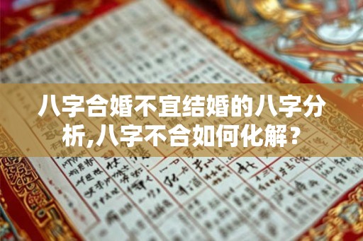 八字合婚不宜结婚的八字分析,八字不合如何化解？