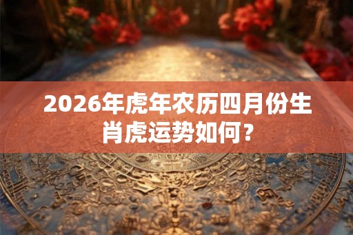 2026年虎年农历四月份生肖虎运势如何？