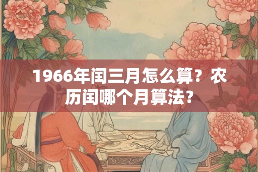 1966年闰三月怎么算？农历闰哪个月算法？