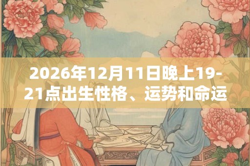 2026年12月11日晚上19-21点出生性格、运势和命运