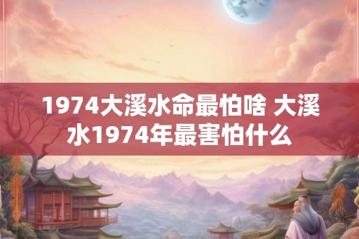 1974大溪水命最怕啥 大溪水1974年最害怕什么