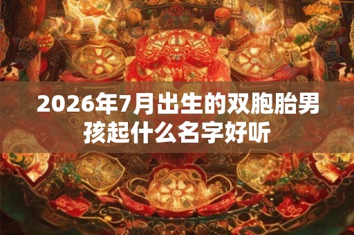 2026年7月出生的双胞胎男孩起什么名字好听