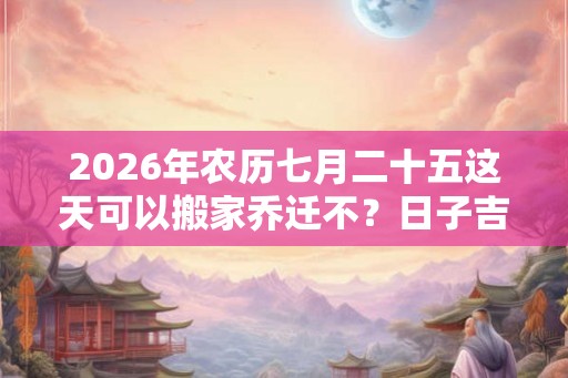 2026年农历七月二十五这天可以搬家乔迁不?日子吉利吗 2026年农历七月二十五这天可以搬家乔迁不?日子吉利吗