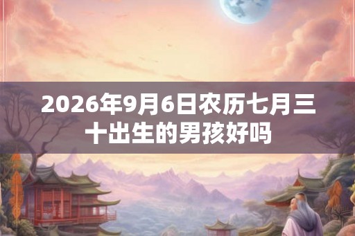 2026年9月6日农历七月三十出生的男孩好吗