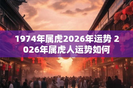 1974年属虎2026年运势 2026年属虎人运势如何