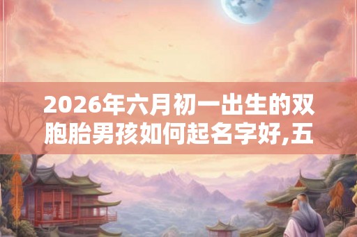 2026年六月初一出生的双胞胎男孩如何起名字好,五行属什么？