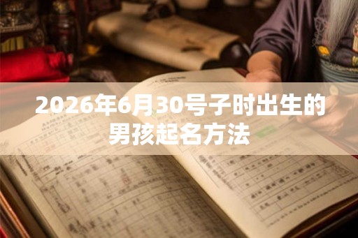 2026年6月30号子时出生的男孩起名方法