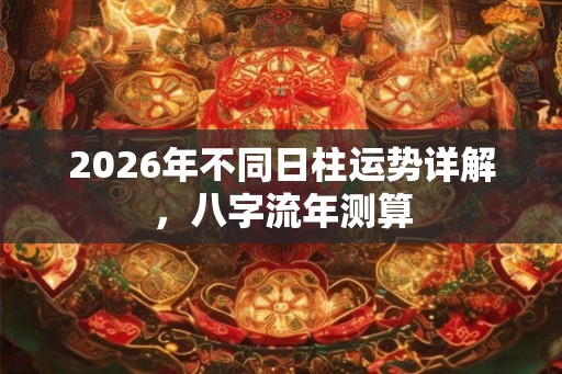 2026年不同日柱运势详解，八字流年测算