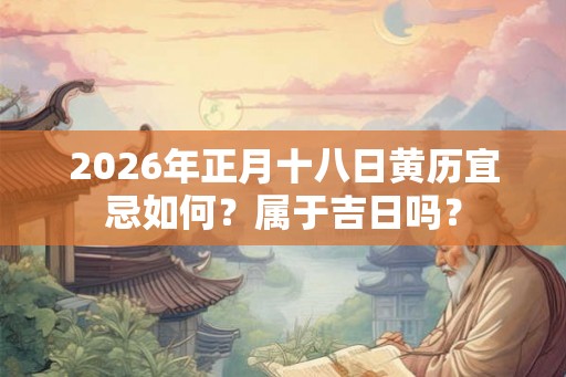 2026年正月十八日黄历宜忌如何？属于吉日吗？