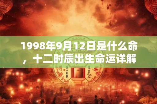 1998年9月12日是什么命，十二时辰出生命运详解