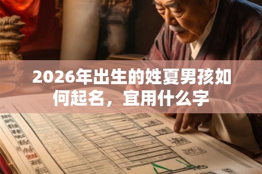 2026年出生的姓夏男孩如何起名，宜用什么字