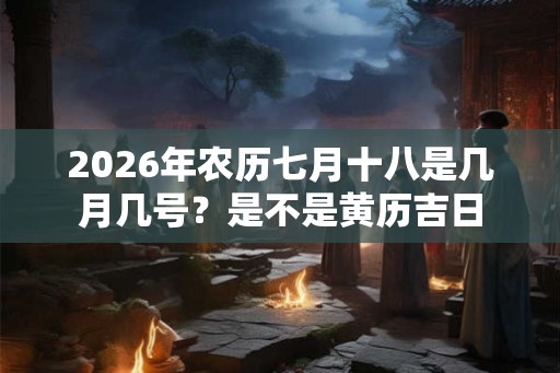 2026年农历七月十八是几月几号？是不是黄历吉日