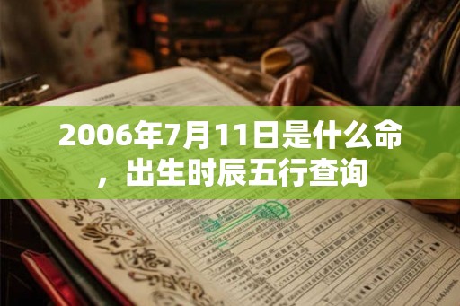 2006年7月11日是什么命，出生时辰五行查询