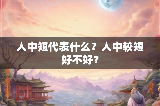 人中短代表什么?人中较短好不好? 人中短代表什么?人中较短好不好?