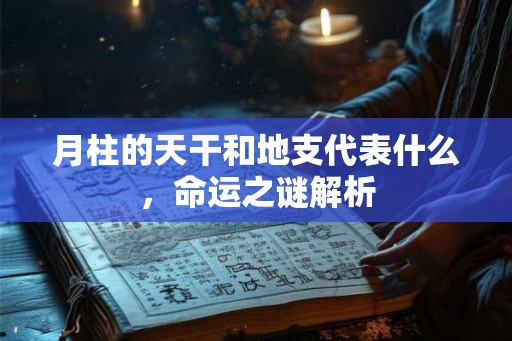 月柱的天干和地支代表什么，命运之谜解析