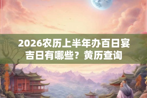 2026农历上半年办百日宴吉日有哪些?黄历查询 2026农历上半年办百日宴吉日有哪些?黄历查询