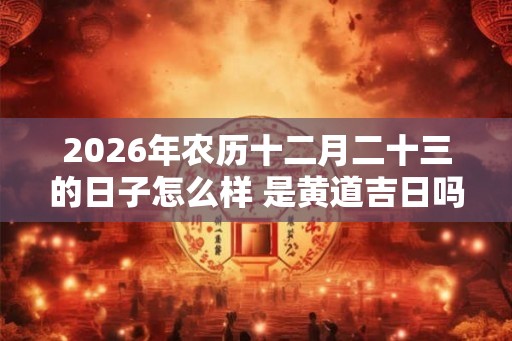 2026年农历十二月二十三的日子怎么样 是黄道吉日吗