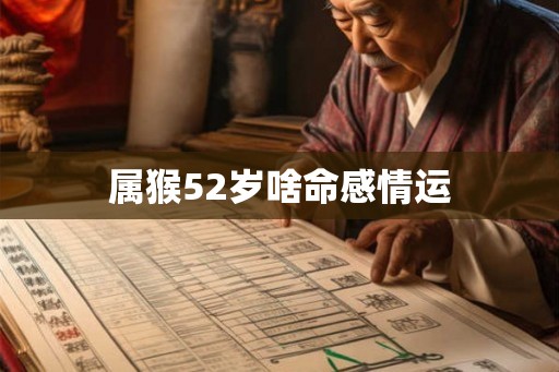 属猴52岁啥命感情运 属猴52岁啥命感情运