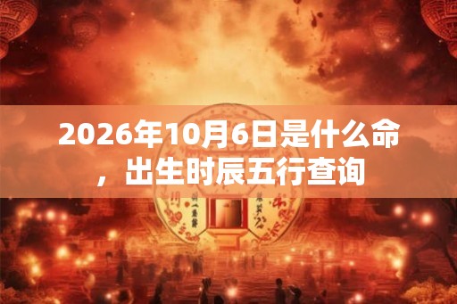2026年10月6日是什么命，出生时辰五行查询