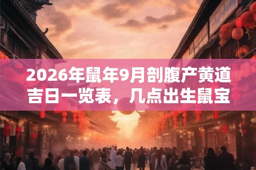 2026年鼠年9月剖腹产黄道吉日一览表，几点出生鼠宝宝命最好？