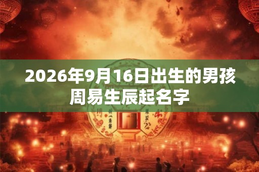 2026年9月16日出生的男孩周易生辰起名字 2026年9月16日出生的男孩周易生辰起名字