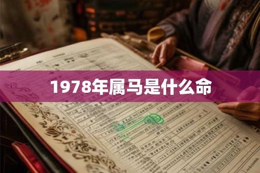 1978年属马是什么命