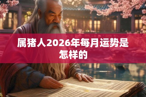 属猪人2026年每月运势是怎样的