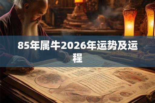 85年属牛2026年运势及运程
