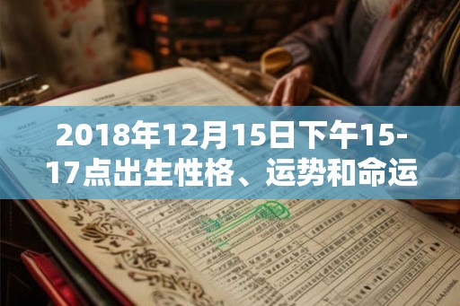 2018年12月15日下午15-17点出生性格、运势和命运