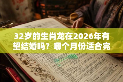 32岁的生肖龙在2026年有望结婚吗？哪个月份适合完婚？