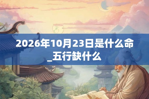 2026年10月23日是什么命_五行缺什么