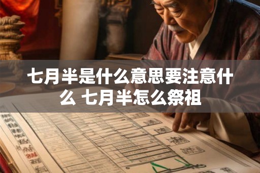 七月半是什么意思要注意什么 七月半怎么祭祖