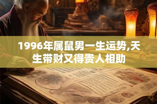 1996年属鼠男一生运势,天生带财又得贵人相助