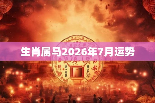 生肖属马2026年7月运势