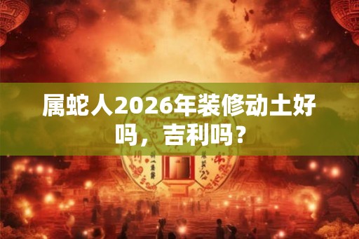 属蛇人2026年装修动土好吗，吉利吗？