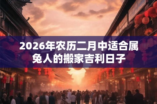 2026年农历二月中适合属兔人的搬家吉利日子 2026年农历二月中适合属兔人的搬家吉利日子