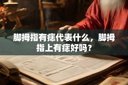脚拇指有痣代表什么，脚拇指上有痣好吗？