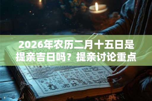 2026年农历二月十五日是提亲吉日吗？提亲讨论重点
